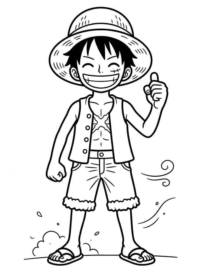 Fröhlicher Luffy ausmalbilder