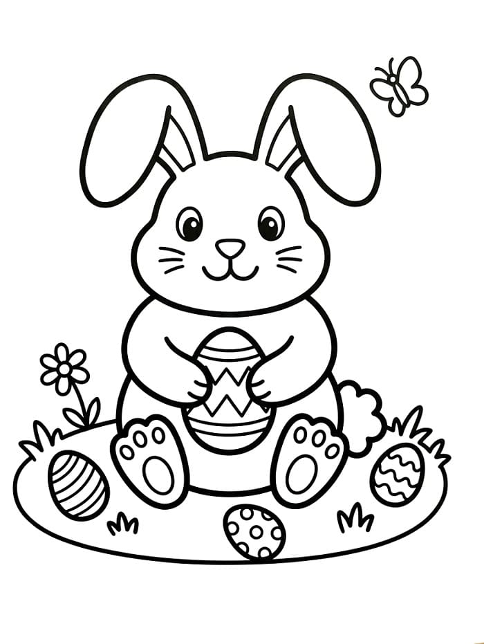 Fröhlicher Osterhase ausmalbilder