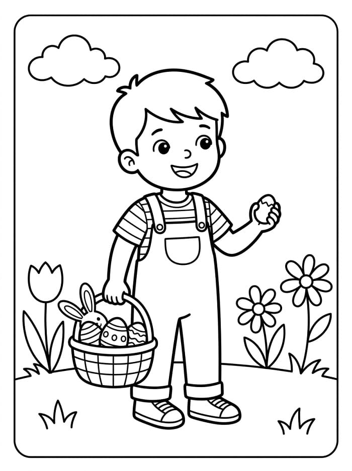 Fröhlicher Ostertag ausmalbilder