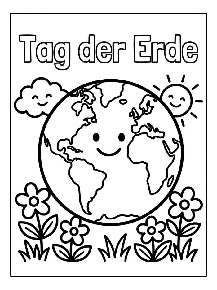 Fröhlicher Tag der Erde ausmalbilder