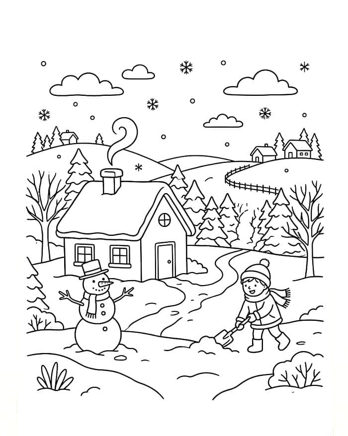 Fröhlicher Winter ausmalbilder