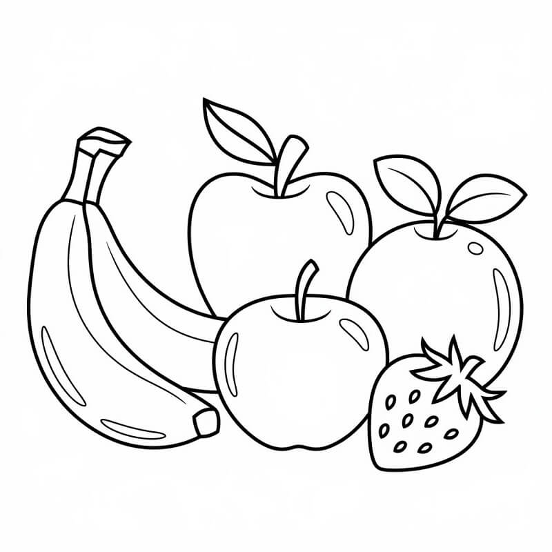 Früchte druckbereit ausmalbilder