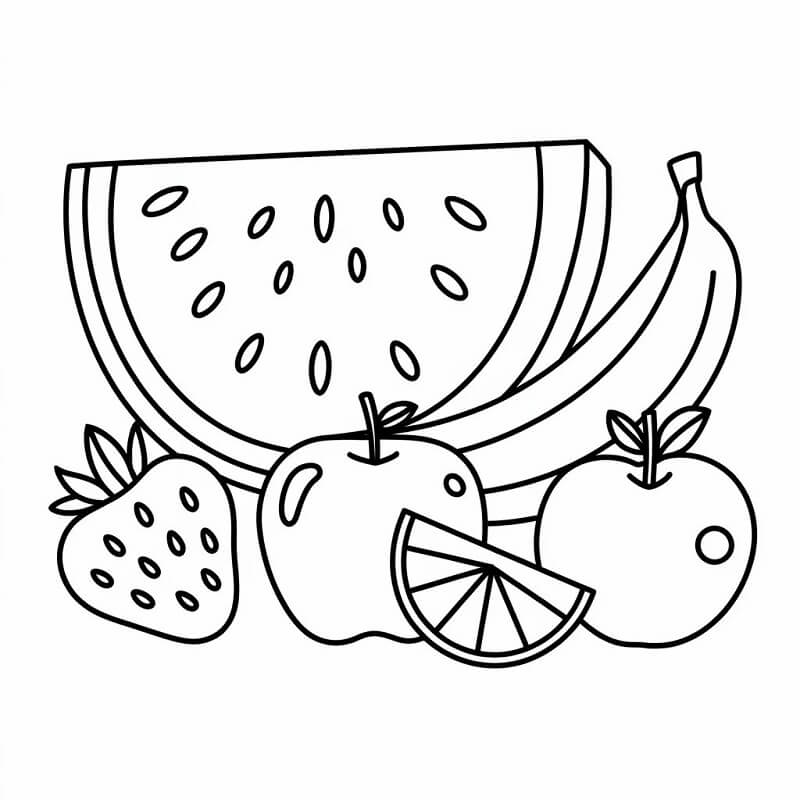 Früchte für Kinder geeignet ausmalbilder