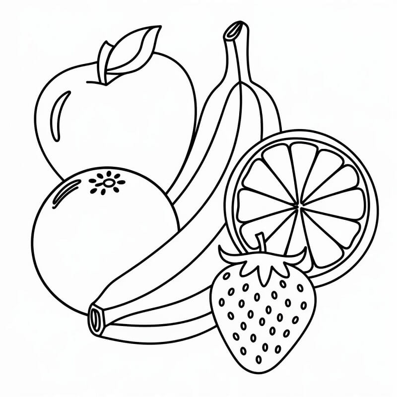 Früchte zum Drucken ausmalbilder