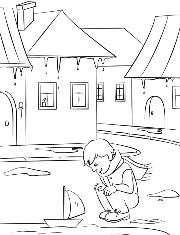 Frühlingsbild zum Drucken ausmalbilder