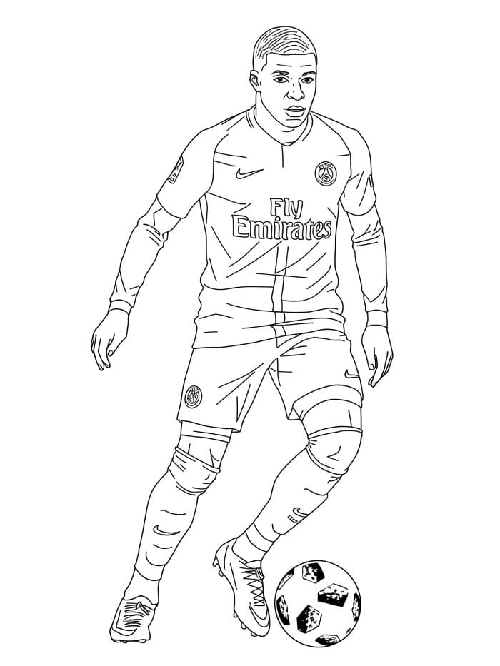 Fußballspieler Kylian Mbappé ausmalbilder