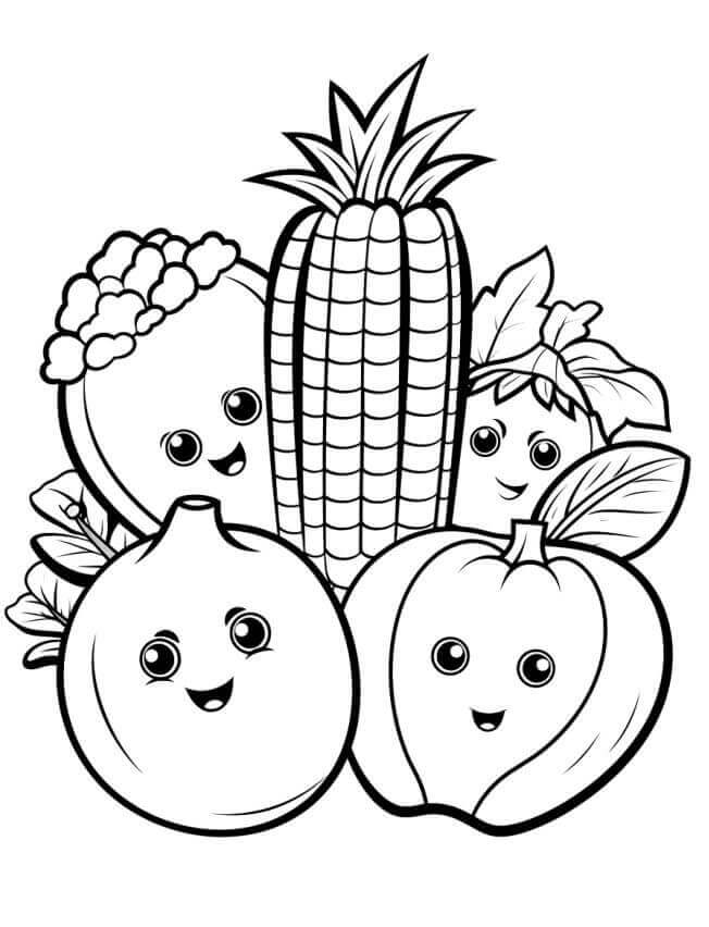 Gemüse gratis ausmalbilder