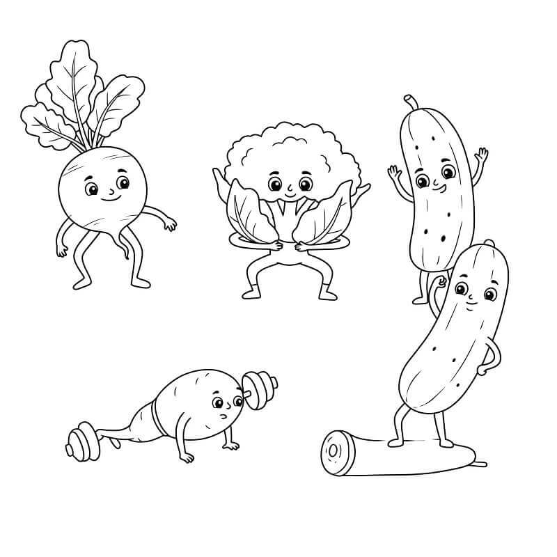Gemüse kostenlos ausmalbilder