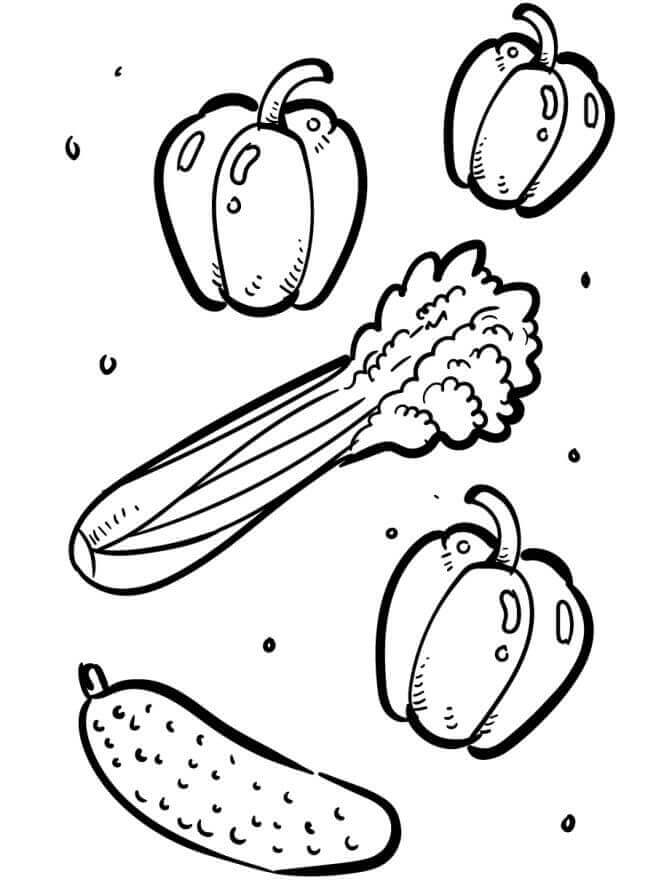Gesundes Gemüse ausmalbilder