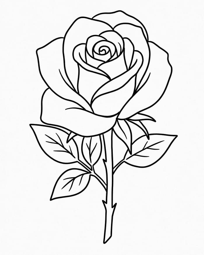 Gewöhnliche Rose ausmalbilder