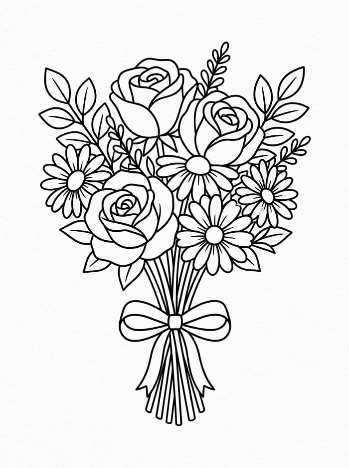 Gewöhnlicher Blumenstrauß ausmalbilder