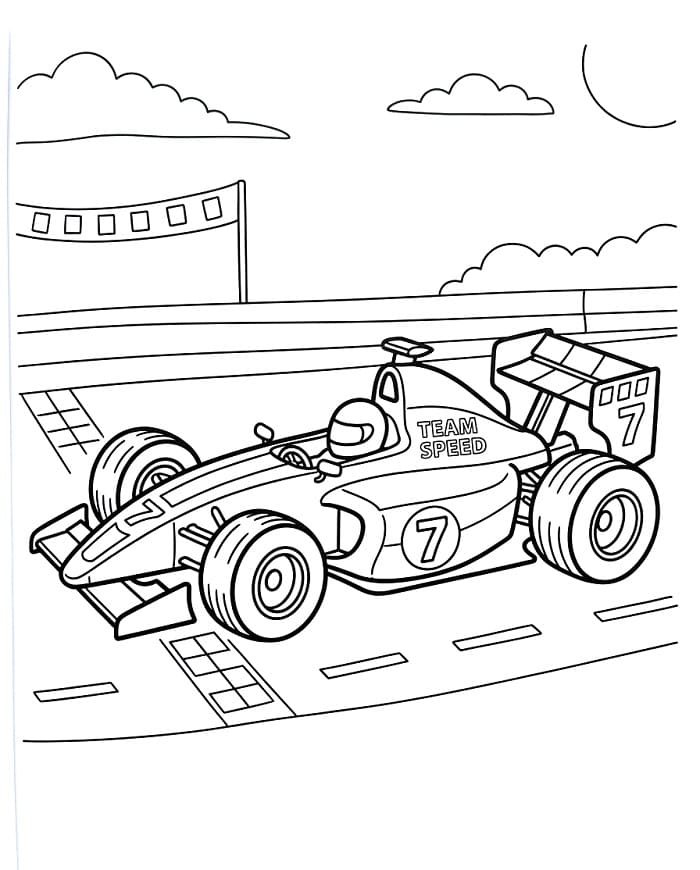 Gewöhnlicher Rennwagen ausmalbilder
