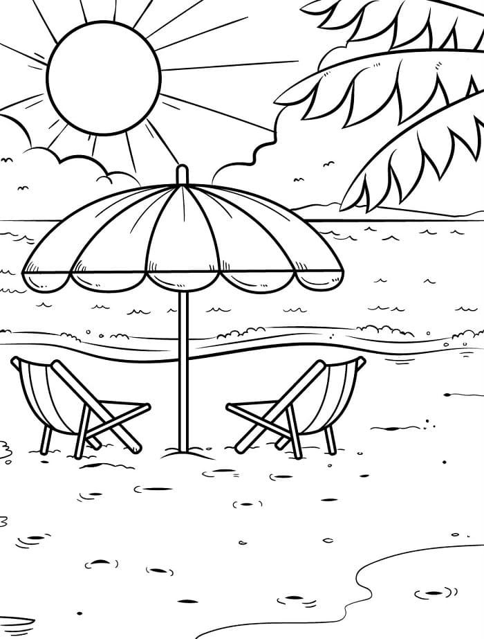 Gewöhnlicher Strand ausmalbilder