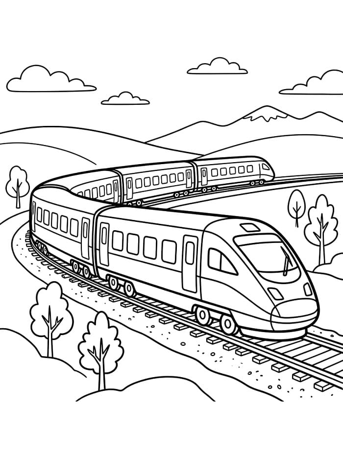 Gewöhnlicher Zug ausmalbilder