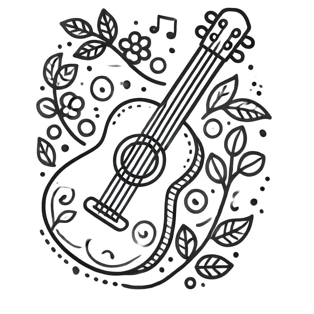 Gitarre für 5-jährige Kinder ausmalbilder