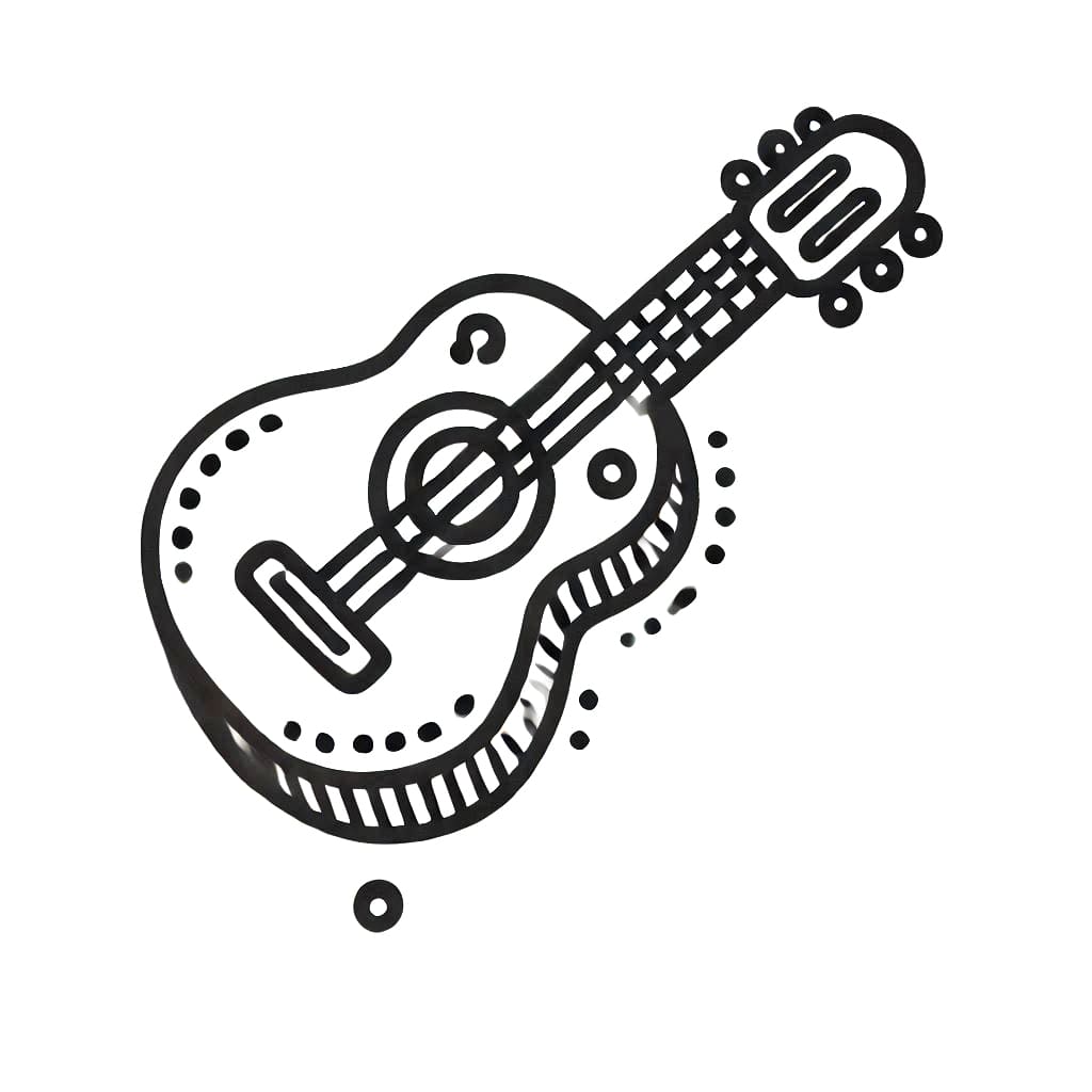 Gitarre für 6-jährige Kinder ausmalbilder