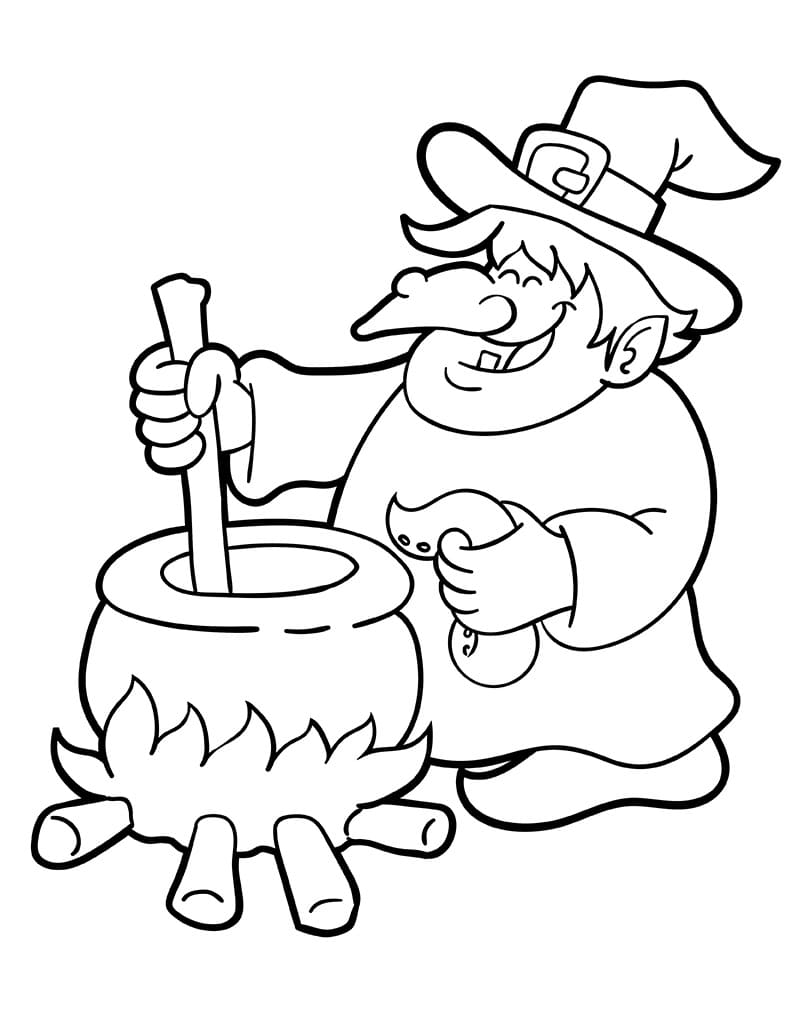 Glückliche Hexe ausmalbilder