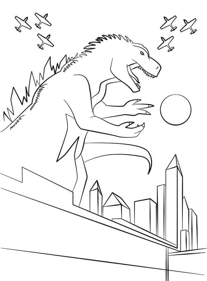 Godzilla Bild druckbar ausmalbilder