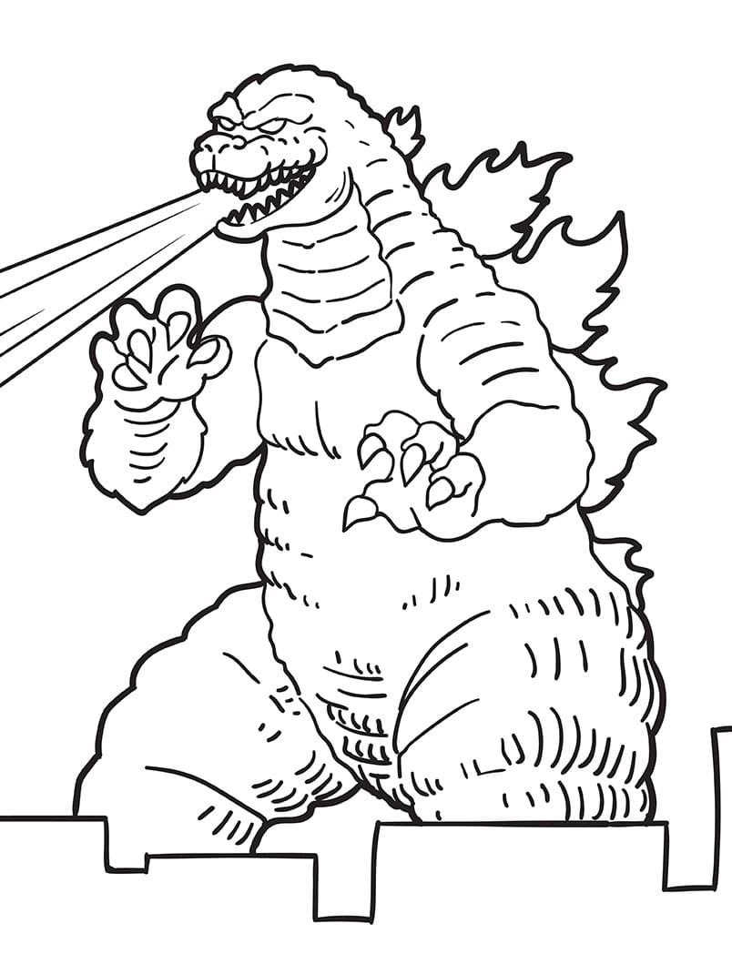 Godzilla zum Drucken ausmalbilder