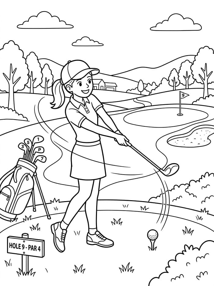 Golf Drucken ausmalbilder