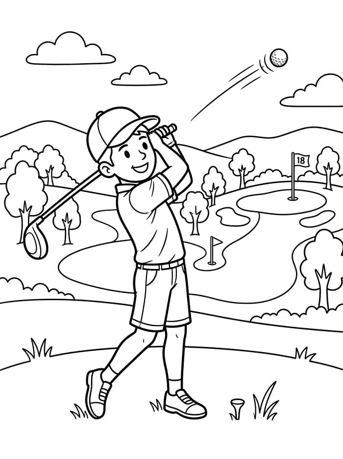 Golf Spielen ausmalbilder