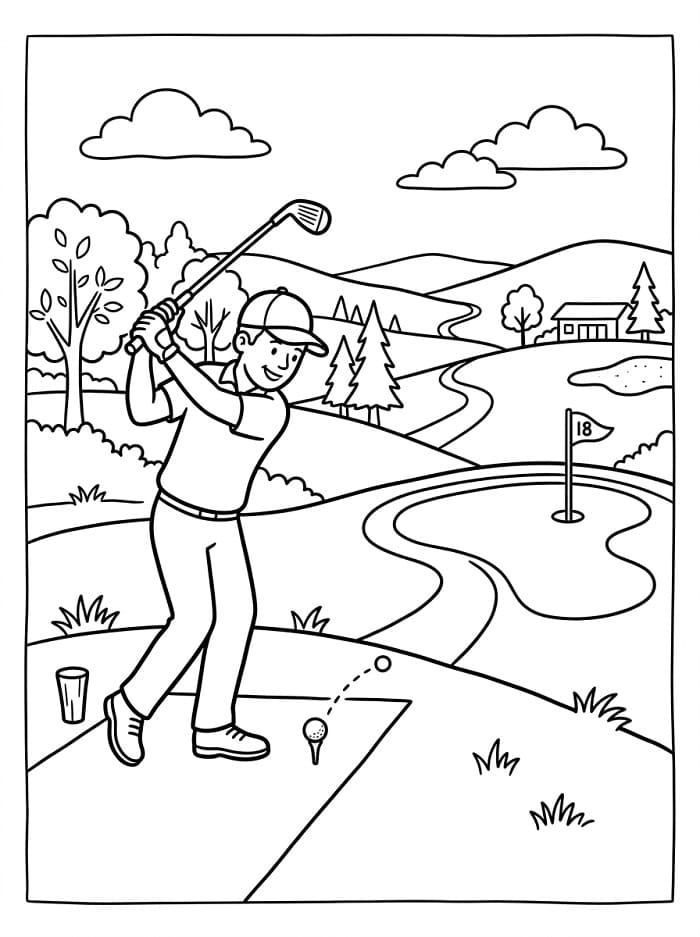 Golfspieler ausmalbilder