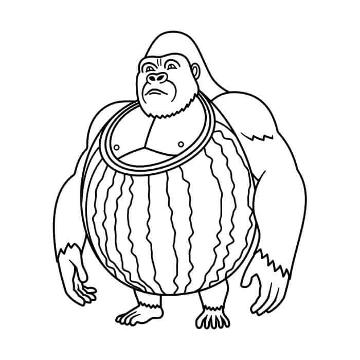 Gorillo Watermellondrillo Italian Brainrot ausmalbilder