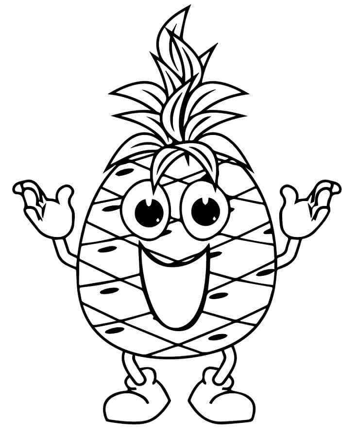 Gratis Kinder-Bild Ananas ausmalbilder