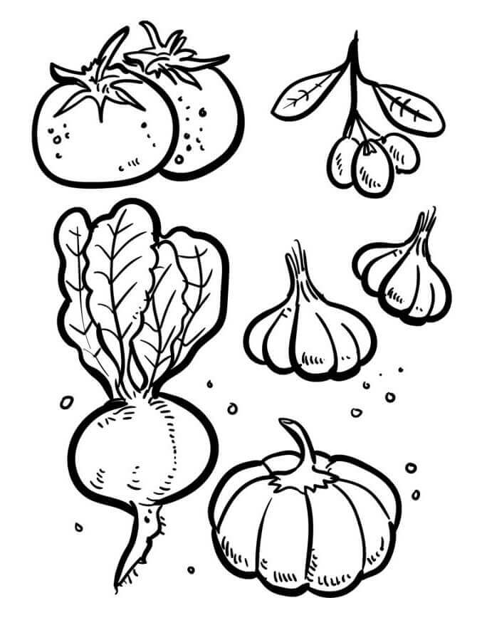 Gratis druckbare Gemüse Vorlage ausmalbilder