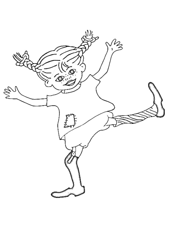 Gratis druckbare Pippi Langstrumpf ausmalbilder