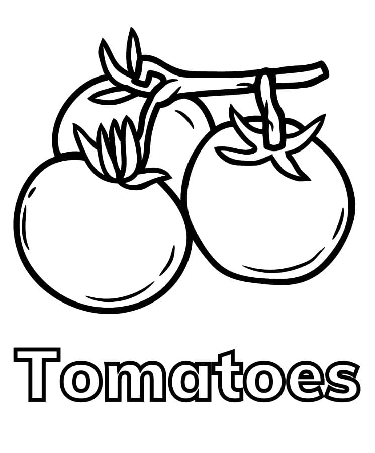 Gratis druckbare Tomate ausmalbilder