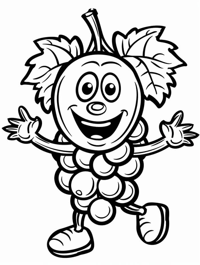 Gratis druckbare Trauben Vorlage ausmalbilder