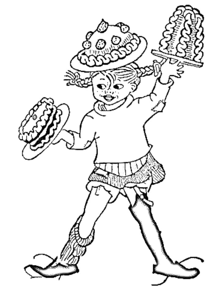 Gratis druckbare Variante Pippi Langstrumpf ausmalbilder