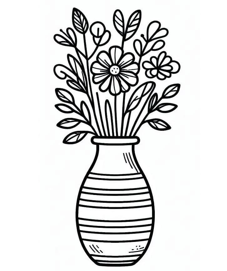 Gratis druckbarer Blumentopf ausmalbilder
