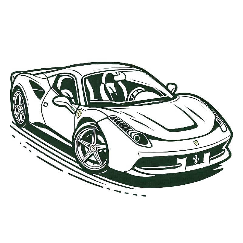 Gratis druckbarer Ferrari ausmalbilder