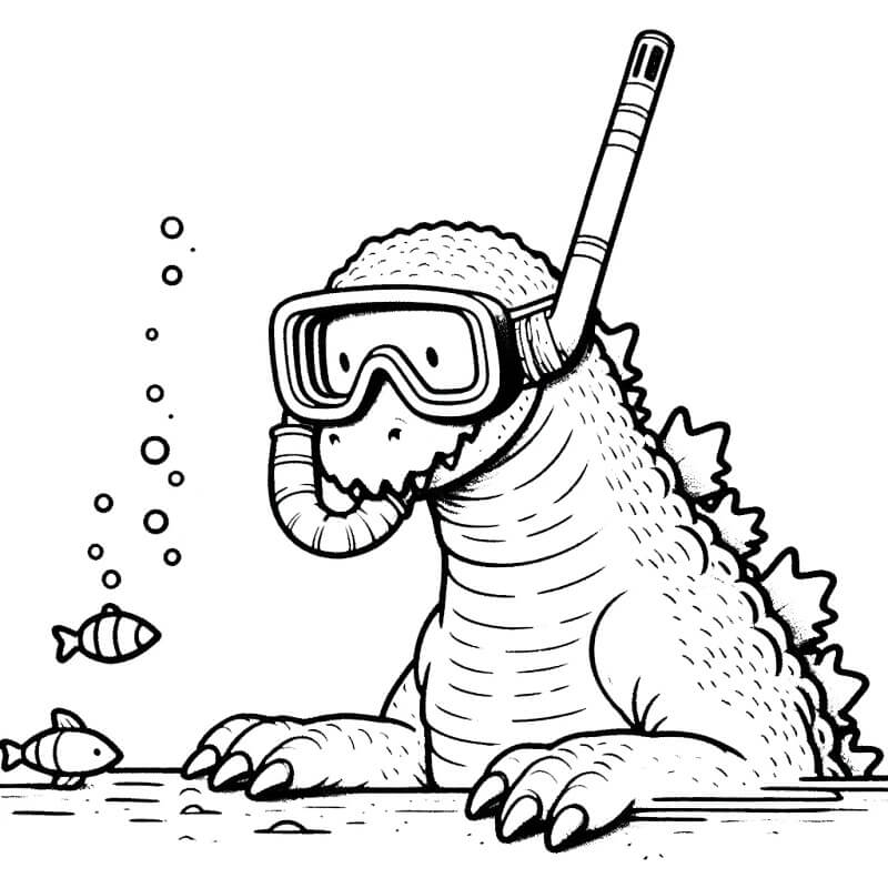 Gratis druckbarer Godzilla ausmalbilder