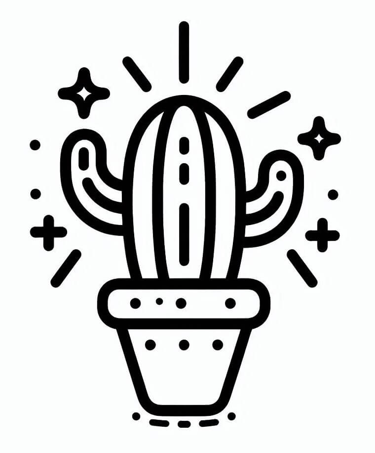 Gratis druckbarer Kaktus ausmalbilder