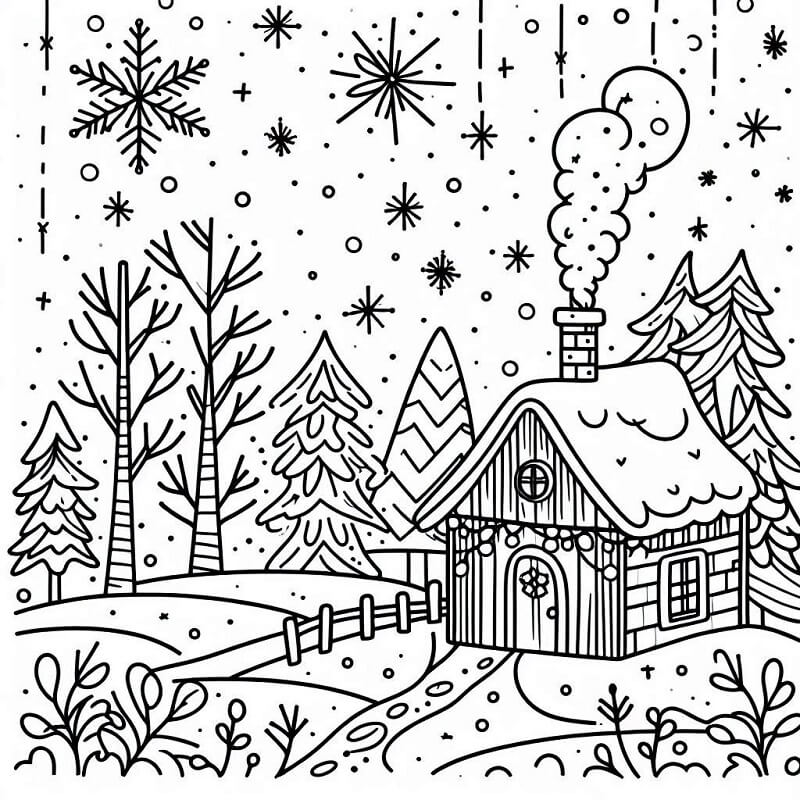 Gratis druckbarer Winter ausmalbilder