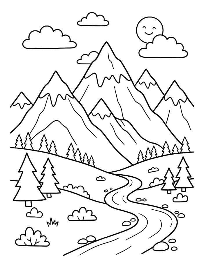 Großartiger Berg ausmalbilder