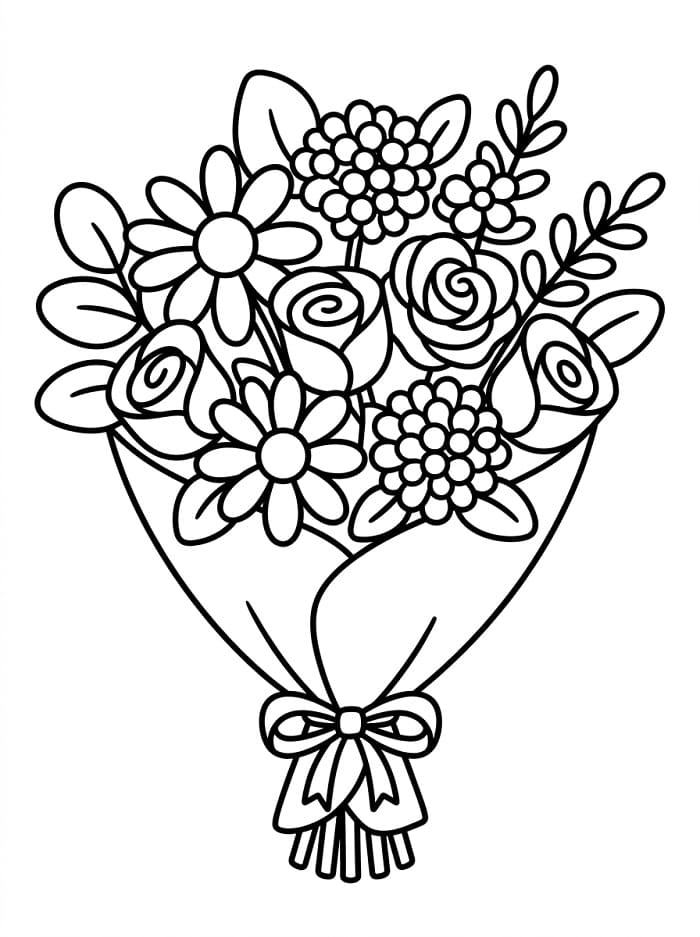 Blumenstrauß ausmalbilder