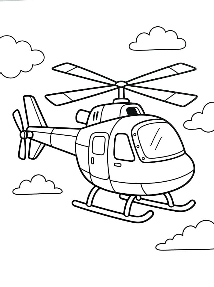 Großartiger Hubschrauber ausmalbilder