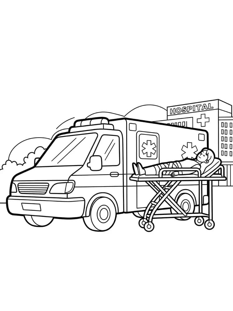 Großartiger Krankenwagen ausmalbilder