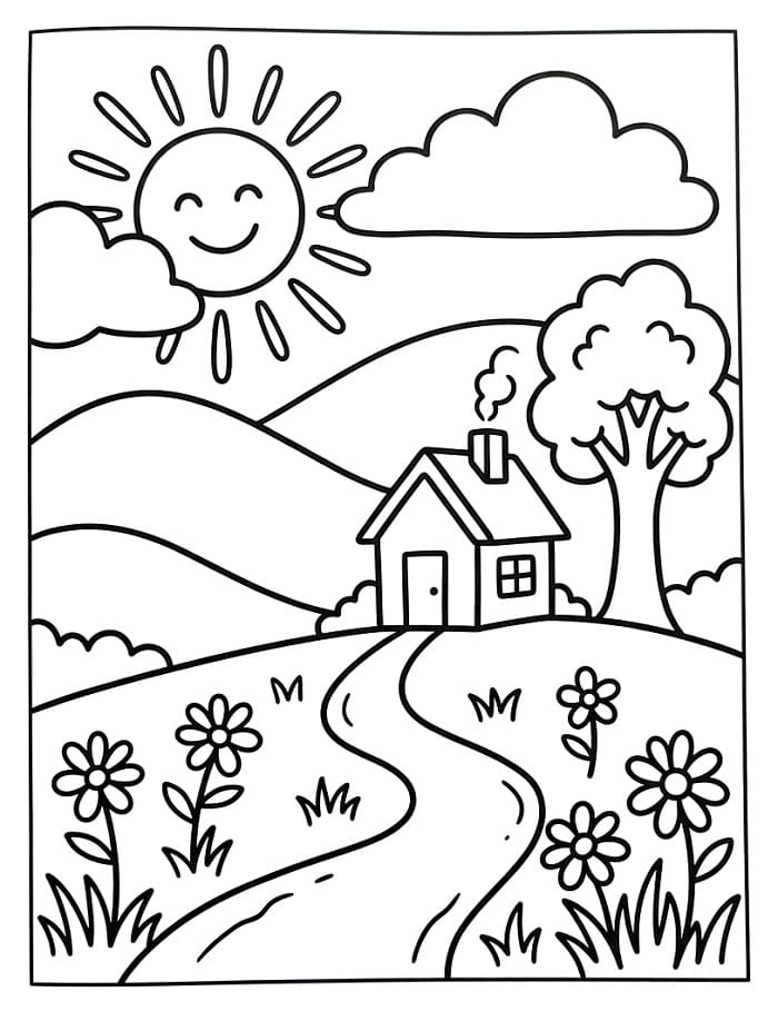 Landschaften ausmalbilder