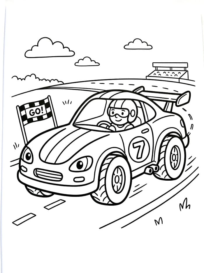 Großartiger Rennwagen ausmalbilder