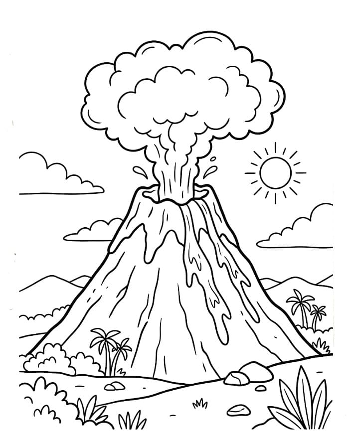 Großartiger Vulkan ausmalbilder