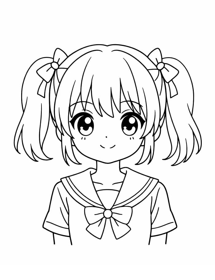 Großartiges Anime-Mädchen ausmalbilder