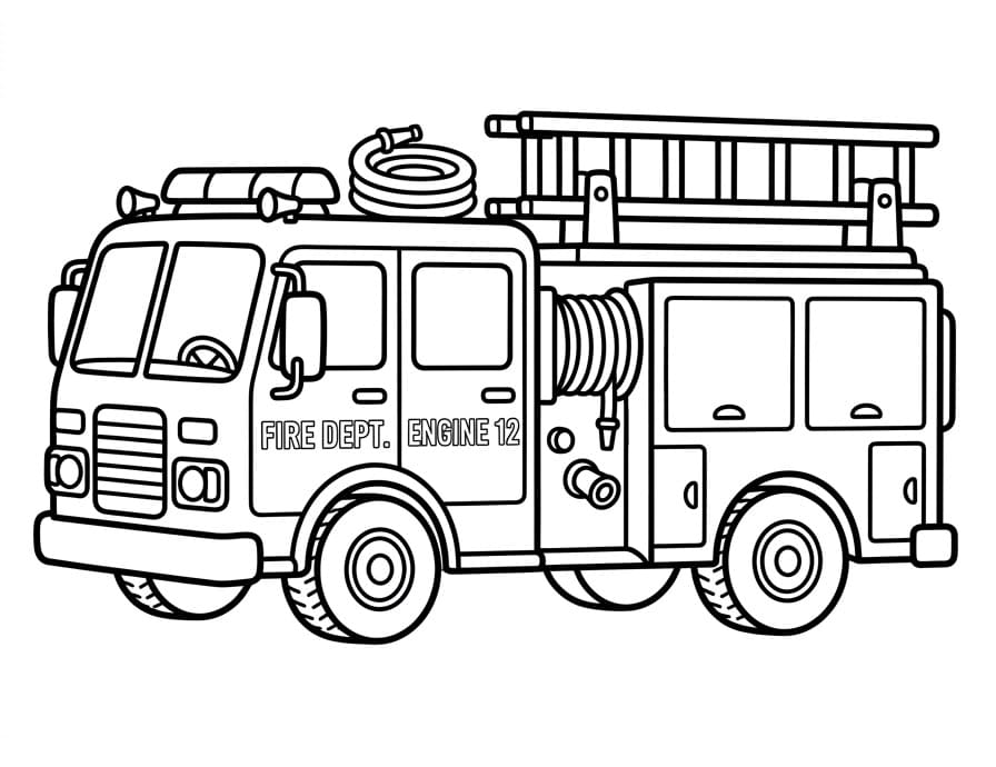 Feuerwehrauto ausmalbilder