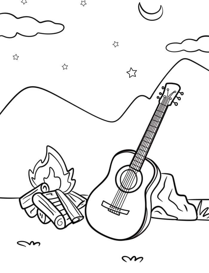 Großartiges Gitarre ausmalbilder