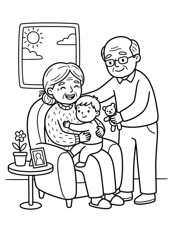 Großelterntag Feiertag ausmalbilder