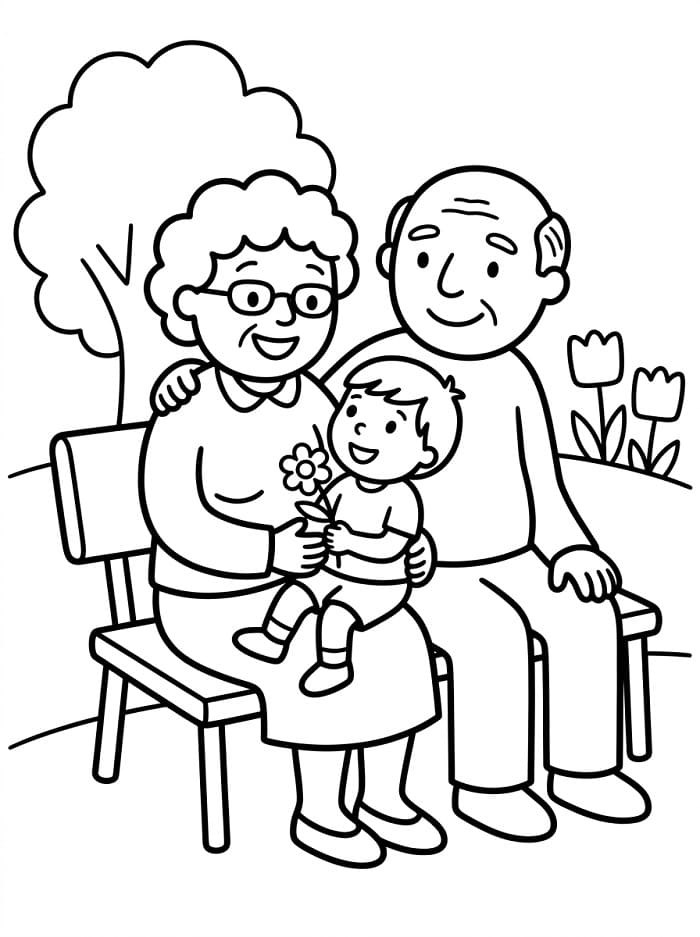 Großelterntag Gratis ausmalbilder